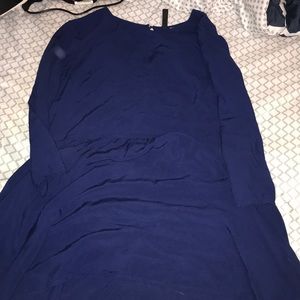 divided long sleeve high low dress